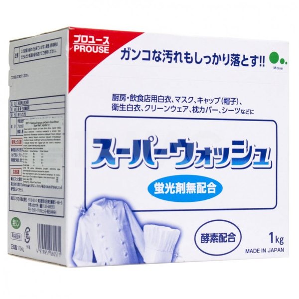 Utena Mitsuei Super Wash Стиральный порошок с ферментами для белого белья 1 кг