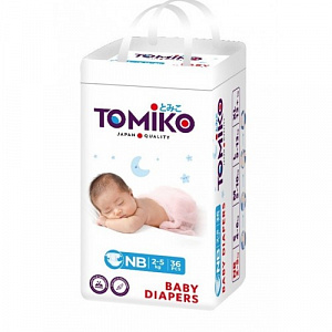 Подгузники детские TOMIKO NB (2-5 кг) 36 шт.