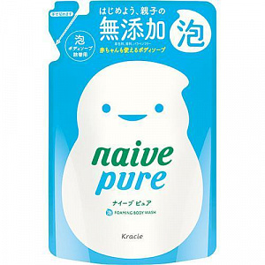 Kracie Naive Pure Жидкое мыло-пена для тела без добавок (м.у.) 450 мл