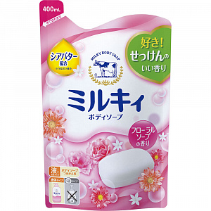 COW Молочное увлажняющее жидкое мыло для тела с цветочным ар."Milky Body Soap" МУ 400мл/16