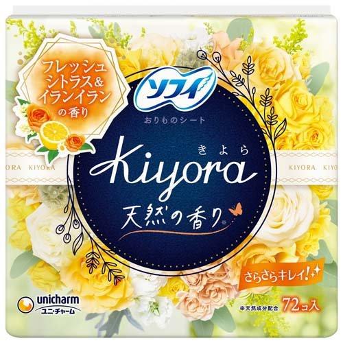 картинка Unicharm Sofy Kiyora Floral & Citrus Женские гигиенические прокладки ежедневные 72 шт от интернет магазина