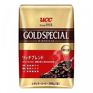 UCC Gold Special Кофе "Рич бленд" обжаренный, в зернах, МУ, 250г