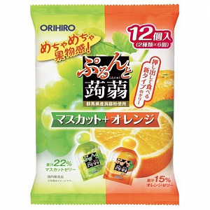 Orihiro Fruit Jelly Muscat Grapes & Orange Диетическое фруктовое желе на основе конняку Виноград Мус