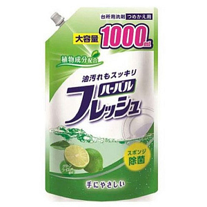 "Mitsuei" Средство для мытья посуды, овощей и фруктов с ароматом лайма МУ 1000 мл 